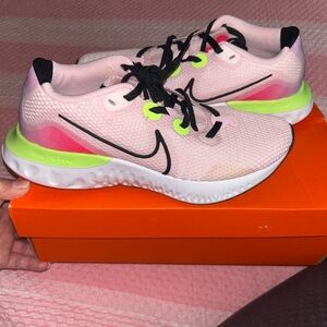 Nike Pink and Lime Athletic Shoes